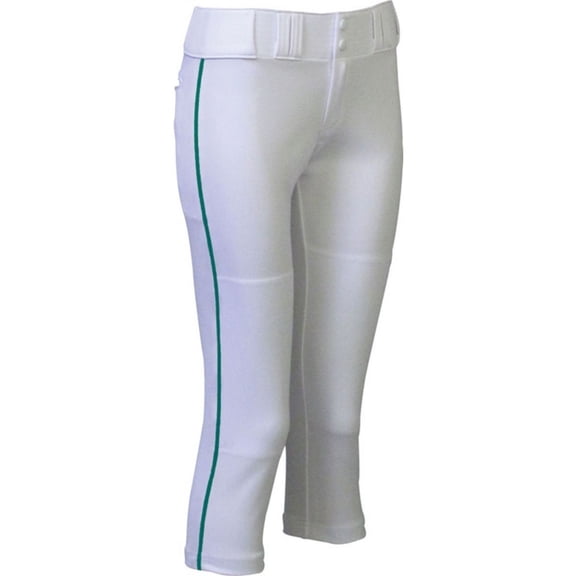 Easton Women's Pro Piped Softball Pants White/Dark Green XL