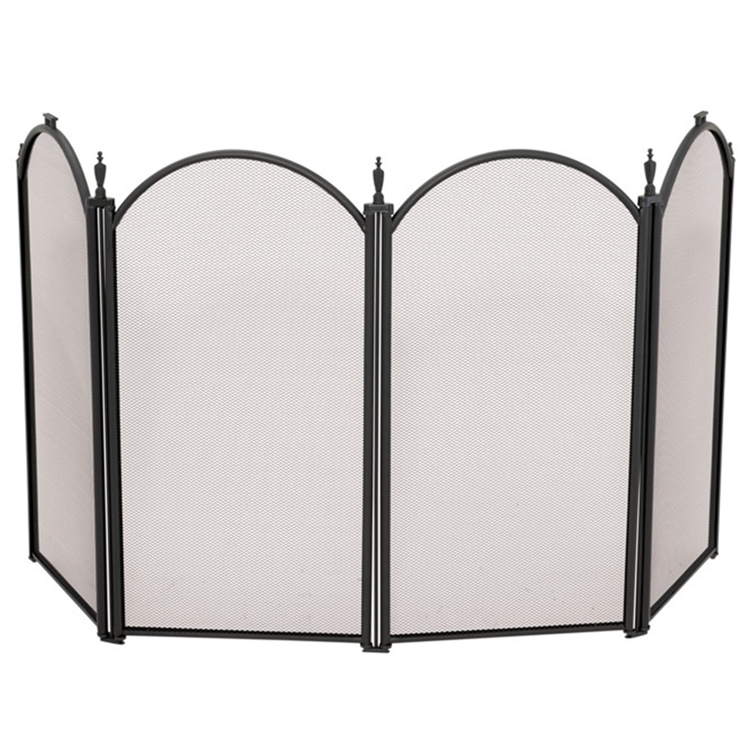 H Home Decor NEW Gothic Fireplace Screen Black Steel 3-Panel 46.5 In L X 31 In 