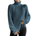 thumbnail image 5 of Women's Fashion High Neck Solid Color Pullover Knit Sweater With Split Hem And Sleeves Knit Pullover Sweater Women Guy Sweaters Big And Tall Sweatshirts for Men Architect Jean Co Hoodie Men, 5 of 5
