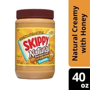 SKIPPY Natural Creamy Peanut Butter Spread with Honey, 6 g Protein Per Serving, 40 oz