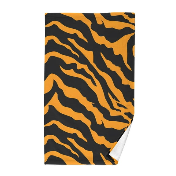 Tiger Print Background Hand Towel Bath Towels Face Towels Cotton Absorbent for Home Hotel Spa Swimming Yoga Sports