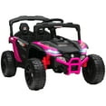 thumbnail image 1 of Qaba 12V Kids Ride On Truck with Dual Motors for 3-8 Boys Girls, Pink, 1 of 10