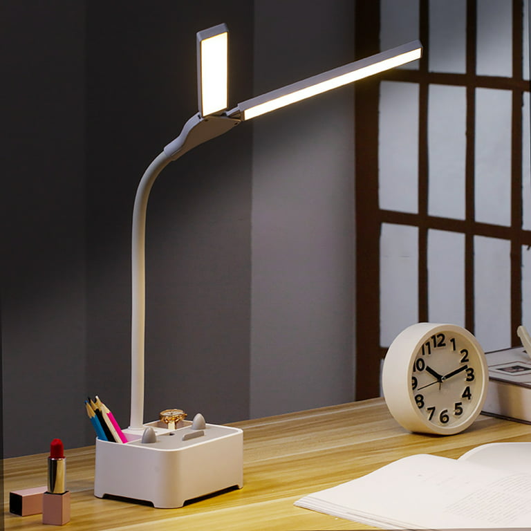 Bluethy Desk Lamp Multi-purpose Eye-protection Adjustable Double-head Table  Reading LED Light for College Dorm 