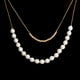thumbnail image 4 of Nvzi Colgante de collar hecho a mano, collar de perlas de doble capa de acero inoxidable (plata), 4 of 4