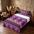 thumbnail image 3 of Manfei Southwestern Aztec Twin Sheets, , Purple Black Bedding, Black Reversible 3 Pieces1 Flat Sheet + 1 Fitted Sheet + 1 Pillowcase, 3 of 6