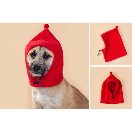 Deyuer Pet Hat Transformer Hat Adjustable Drawstring Design Windproof Comfortable Warm Stylish Winter Pet Hat