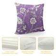 thumbnail image 4 of Throw Pillow Covers Lavender Purple Color Design White Floral Elegant Flowers Pattern Square Pillowcase for Home Decor Sofa Car Bedroom Pillow case, 4 of 5