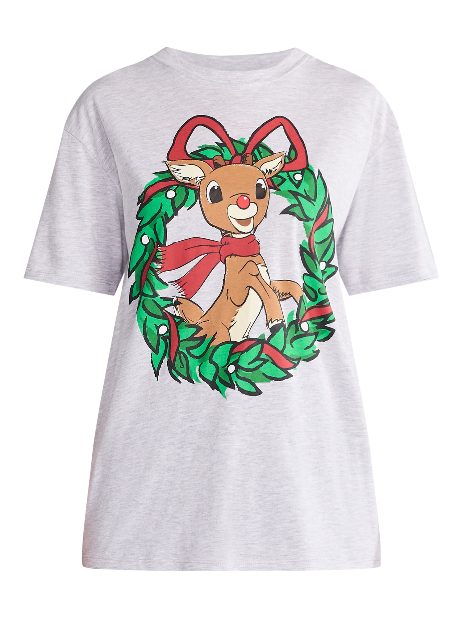 Rudolph the Red-Nosed Reindeer Women's Christmas Graphic Tee, Sizes XXS-XXL
