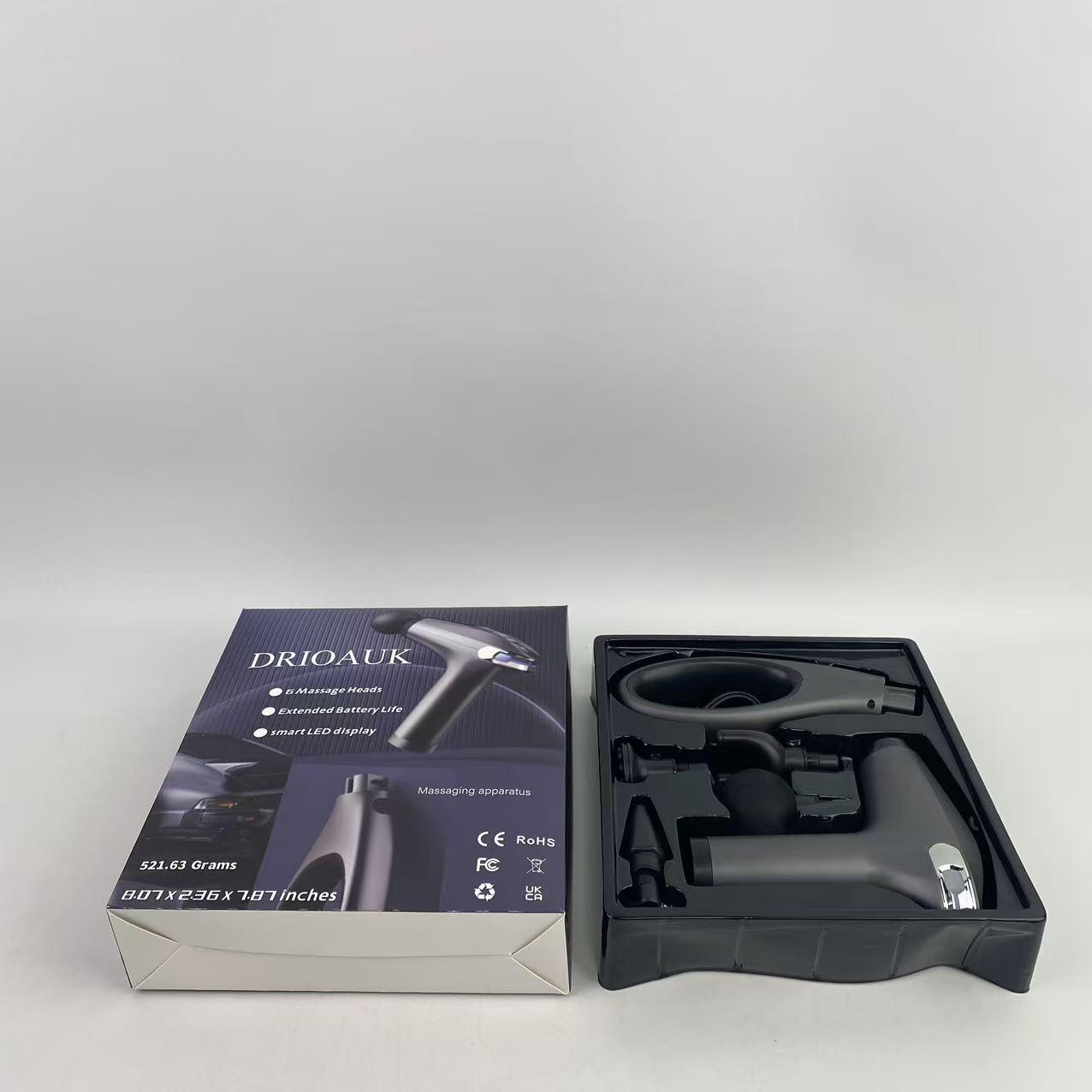 DRIOAUK Massage apparatus,Massage Gun, Muscle Therapy Gun for Athletes, Deep Tissue Percussion Body Muscle Massager with 30 Adjustable Speeds, 6 Types of Massage Heads