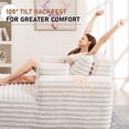 thumbnail image 5 of Muumblus Oversized Chaise Lounge Chair Indoor Furniture, No Assembly Required, Plush Corduroy Upholstered Sofa Bed Cozy Sleeper Couch for Living Room, Bedroom, Beige White, 5 of 11