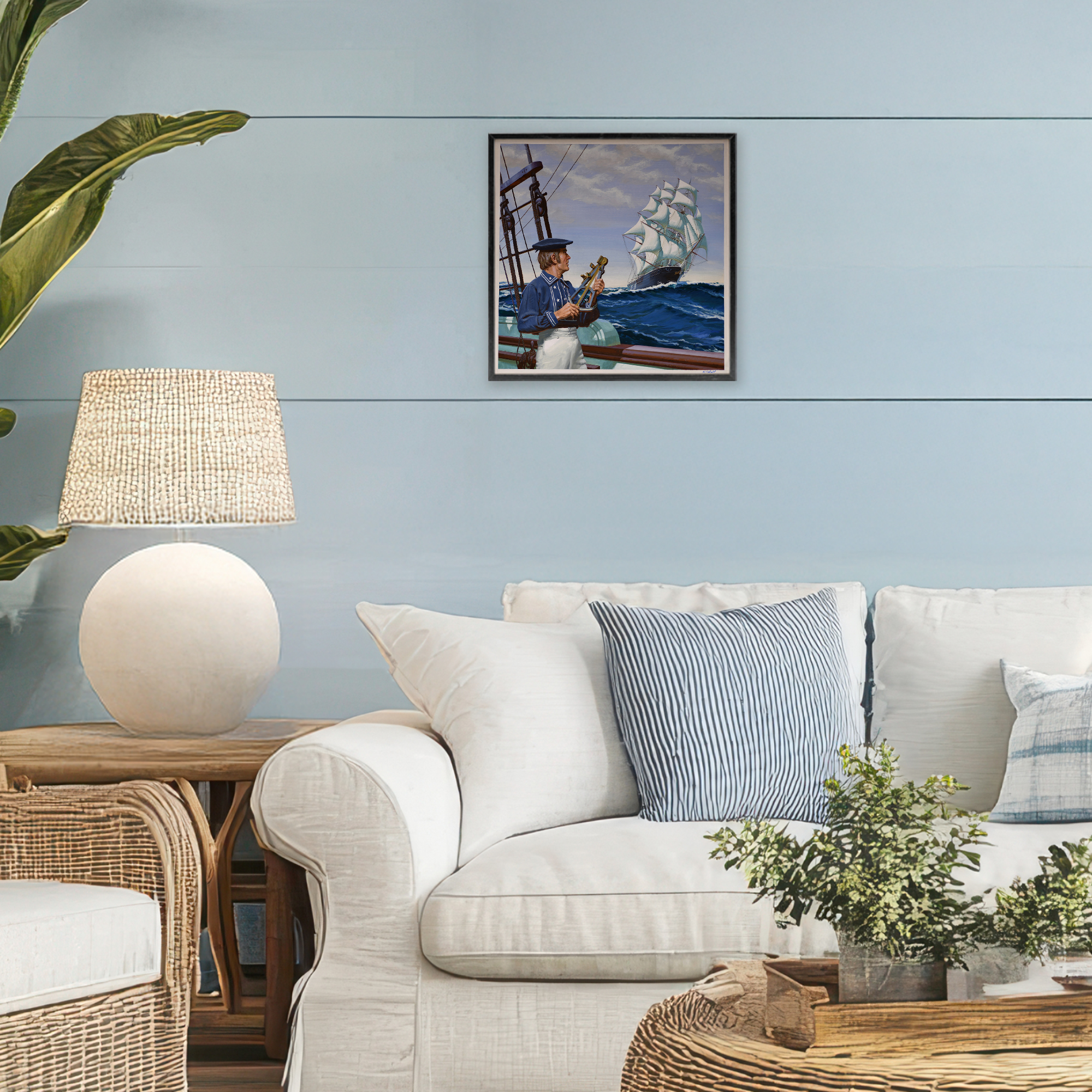 Flying Cloud Sailing Ship Black Framed Giclee Art, design by Wind River Studios
