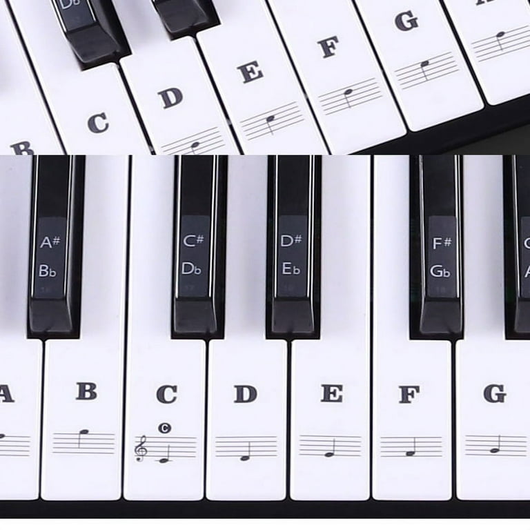 Piano Stickers for 49/61/ 76/88 Key Keyboards Transparent and Removable, Multi-Color