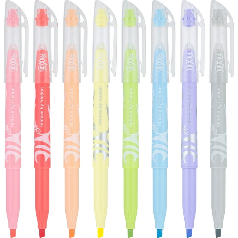 Pilot FriXion Light Pastel Erasable Highlighters, Chisel Tip, Assorted, 8  Count 