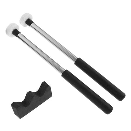 OFFIGAM 2Pcs Nonslip Metal Handle Felt Drumsticks for Tongue Drum and Percussion Instrument