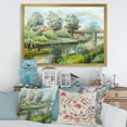 thumbnail image 3 of Designart 'Rustic Landscape With Bridge On The River' Lake House Framed Art Print, 3 of 4