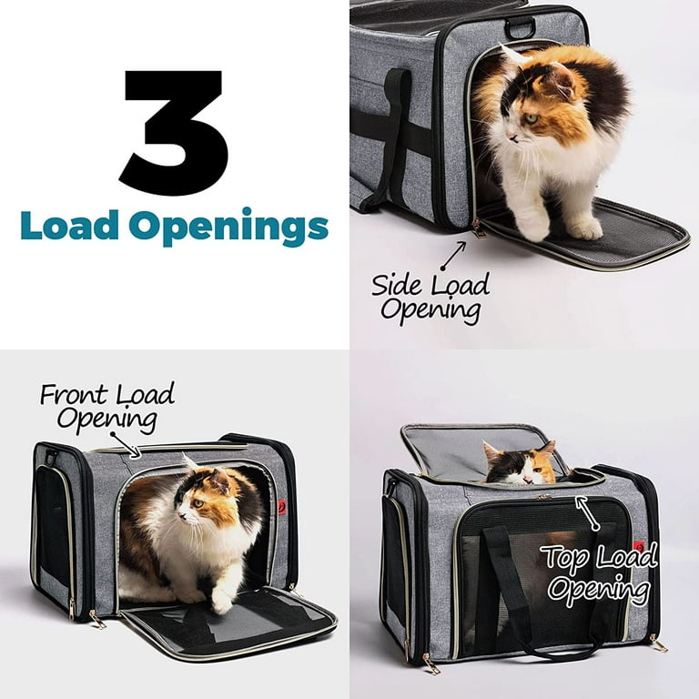 Cat Carrier Airline Approved Pet Carrier Foldable Soft-Sided Dog Carrier for 17 lbs Small Medium Cats Dogs Travel Bag, Size: 15.7L x 11.4W x 11.4H