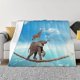 thumbnail image 1 of Fotbe Elephant Giraffe Manta de Franela con Estampado, Manta Ultrasuave para Cama, Sofá, Auto, Hipoalergénica y Antibolitas-80"x60", 1 of 6