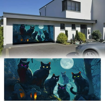 

Christmas Clearance Wall stickers Halloween Garage Door Decorations Halloween Door Cover Hanging Halloween Garage Door Banner Mural For Home Outdoor Indoor Party Wall Window Yard by Wuxinga