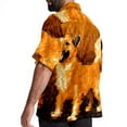 thumbnail image 3 of Pixel Dog Men's Short Sleeve Hawaiian Poplin Shirt - Casual Printed Button Down Summer Beach Shirt for Men, 3 of 6