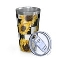 thumbnail image 2 of 16oz Tumblers Checke Sunflower Stainless Steel Vacuum Insulated Double Wall Travel Tumbler Cups Mug with Lid and Straw,Cleaning Brush for Coffee,Tea, 2 of 4