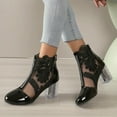 thumbnail image 2 of Mostsola Dress Ankle Boots for Women Elegant Embroidery Mesh Clear Heel Zipper Booties, 2 of 8
