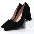 thumbnail image 5 of J. Adams Jolie Heels for Women - Closed Pointed Toe Mid Block Heel Classic Pumps, 5 of 7