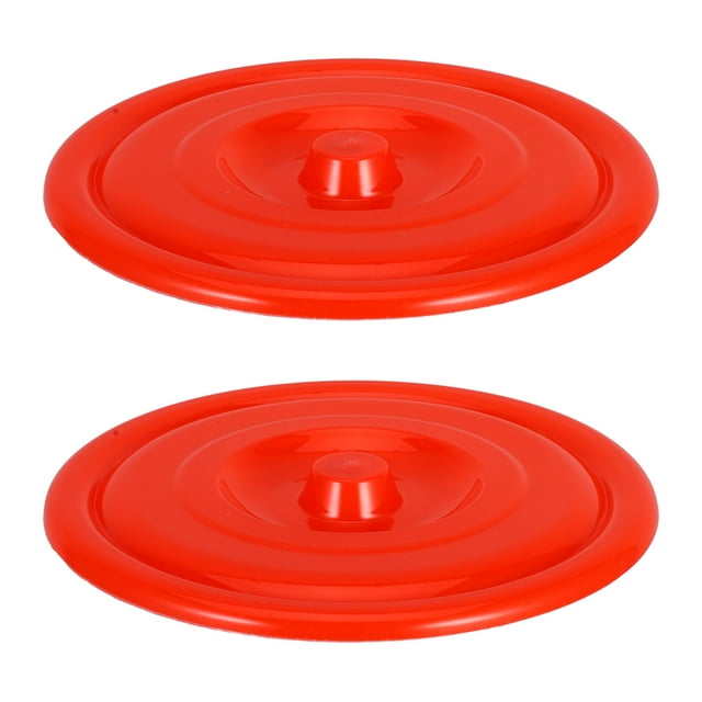 2pcs Plastic Trash Can Lids Round Trash Can Replacement Cover Heavy-Duty Garbage Can Lid For Outdoor Trash Can Rounded Smooth Plastic Lid