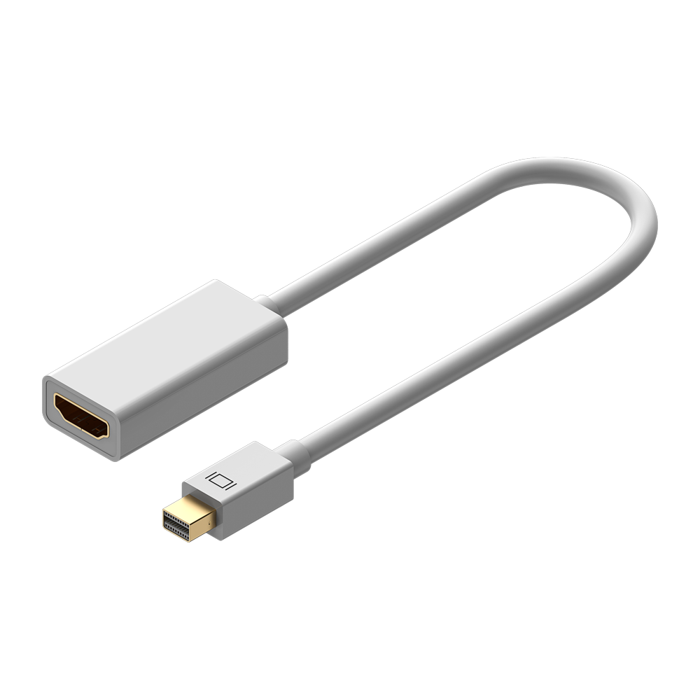 onn. Mini Displayport to HDMI Female AdapterWhite