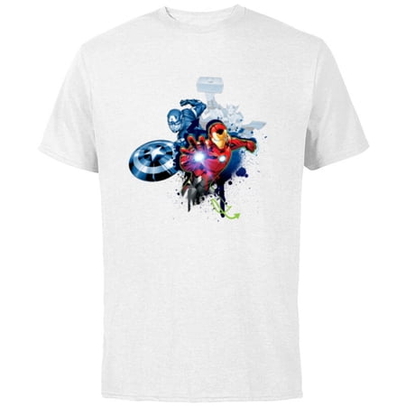 Marvel Avengers Iron Man Captain America Thor Color Pop – Short Sleeve Cotton T-Shirt for Adults – Customized-White