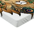 thumbnail image 2 of Ambesonne Animal Print Fitted Sheet, Lion with Flower, Full Size, Brown, 2 of 3
