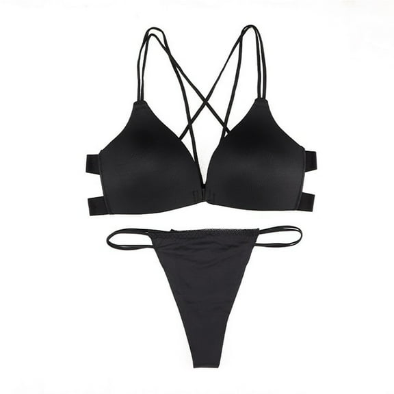 JGTDBPO Front Closure Bras For Women Wireless Lace Beauty Back Solid Strap Wrap Plus Size Bra Gathered Together Breathable Comfortable Brassiere Bra Minimizer Extra-Elastic Bra Everyday Bra Suit