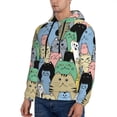 thumbnail image 3 of Naloa Different Cats Men's Casual Hooded Collar Drawstring Hoodies Pullover Sweatshirts Casual Long Sleeve Shirts-3X-Large, 3 of 7