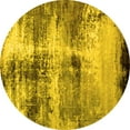 thumbnail image 1 of Ahgly Company Machine Washable Indoor Round Oriental Yellow Industrial Area Rugs, 6' Round, 1 of 4