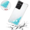 thumbnail image 5 of Compatible with Samsung Galaxy S21 Ultra Case Glitter Liquid Cute Clear Phone Case Floating Quicksand Shockproof Protective Bumper Soft TPU Case for Samsung Galaxy S21 Ultra Star Blue YB, 5 of 12