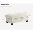 thumbnail image 2 of CHIC HOUSE Middle Module for Modular Sectional Sofa Corduroy Customizable Chaise Storage Ottoman for Sectional Sofa,Armrest, Single/Double Seater,Beige, 2 of 7