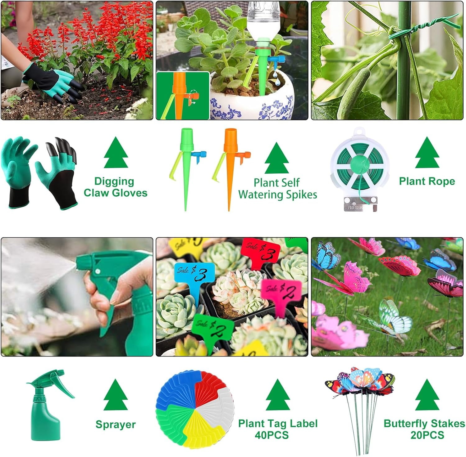 Gardening Tools Set 83 Pieces, Succulent Garden Tools Set Included, Aluminum Garden Tools for Gardening,Non-Slip Ergonomic Handle Tools