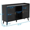 thumbnail image 2 of ZzistarWine Bar Cabinet with LED Light, Home Coffee Cabinet with Wine Rack and Glass Holder, Freestanding Liquor Cabinet for Living Room, Dining Room, 2 of 7