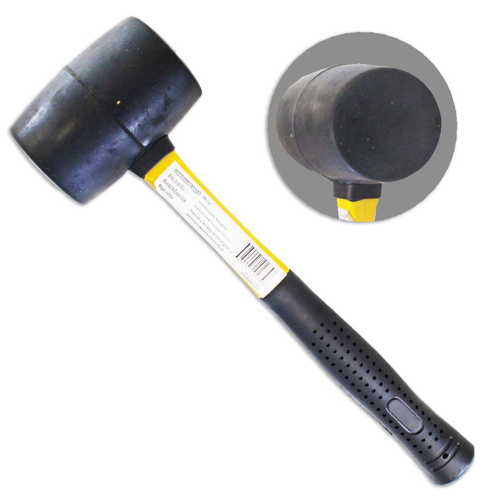 11" 8 Oz Rubber Headed Mallet Fiberglass Handle & Rubber Grip