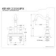 thumbnail image 2 of Kingston Brass KB1498PX Heritage Two-Handle Bar Faucet, Brushed Nickel, 2 of 2