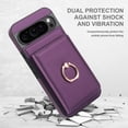 thumbnail image 3 of ELEHOLD Case for Google Pixel 9 / 9 Pro,Business PU Leather Stand Case with Card Holder & Ring Holder,Deeppurple, 3 of 7