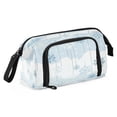 thumbnail image 2 of Nylon Fish Mouth Pencil Case with Large Capacity Zipper Pencil Pouch Hanging White Snowflakes Pencil Bag Organizers, 2 of 7
