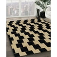 thumbnail image 3 of Ahgly Company Machine Washable Indoor Round Abstract Night Black Area Rugs, 3' Round, 3 of 7