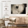 thumbnail image 4 of Elephant Stock White Horse Eye Wall Art - Horizontal Multi Panel Canvas - Living Room Wall Decor - Animal Multi Panel - Beige And Gray Decor - 23" x 14", 4 of 4
