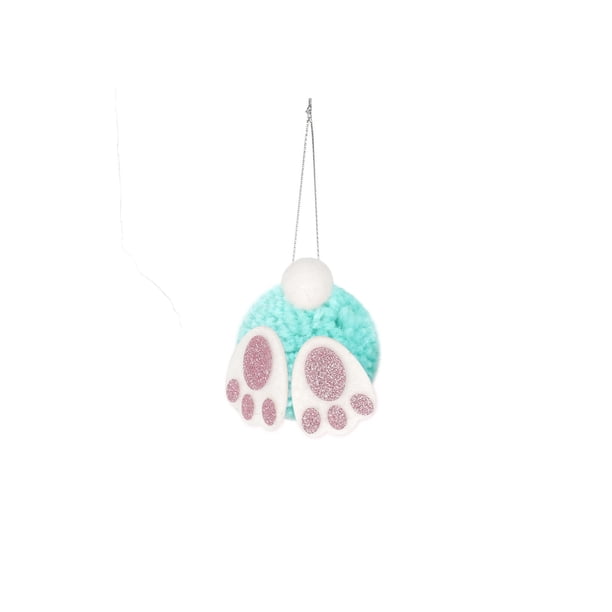 Decoraciones de Pascua Interior Easter Ornaments Cute Bunny Ear Tail Poms Hanging Easter Decorations Fuzzy Bunny Ornaments for Tree Wreath