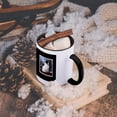 thumbnail image 5 of 3dRose, Beautiful Black and White Kitty Cat on Patio Rail on a Winters Day, 11oz Two-Tone Black Mug, 5 of 7