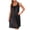 Black, variant on Women's Silky Feeling Sleeveless Nightgown with Embroidery Lace Floral Design, Wine, Size 3XL