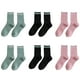 thumbnail image 1 of Calcetines de tripulación para mujer, calcetines de vestir cálidos y transpirables de algodón de punto casual para mujer 6 pares, 1 of 5