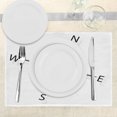thumbnail image 3 of Ambesonne Compass Place Mats Set of 4, Sea Marine Life Theme, Standard Size, Black White, 3 of 6