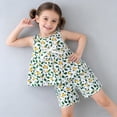thumbnail image 6 of CYRBOKO Girls Outfit Sets, Summer Soft Elastic Waist Casual Sleeveless Loungewear Sets Green Size 7-8 T, 6 of 8