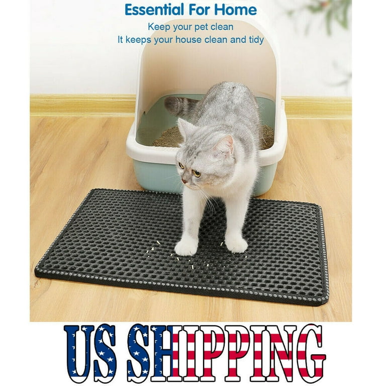 Hottest Cat Litter Mat Grey Trapping for Litter Box, No-Toxic